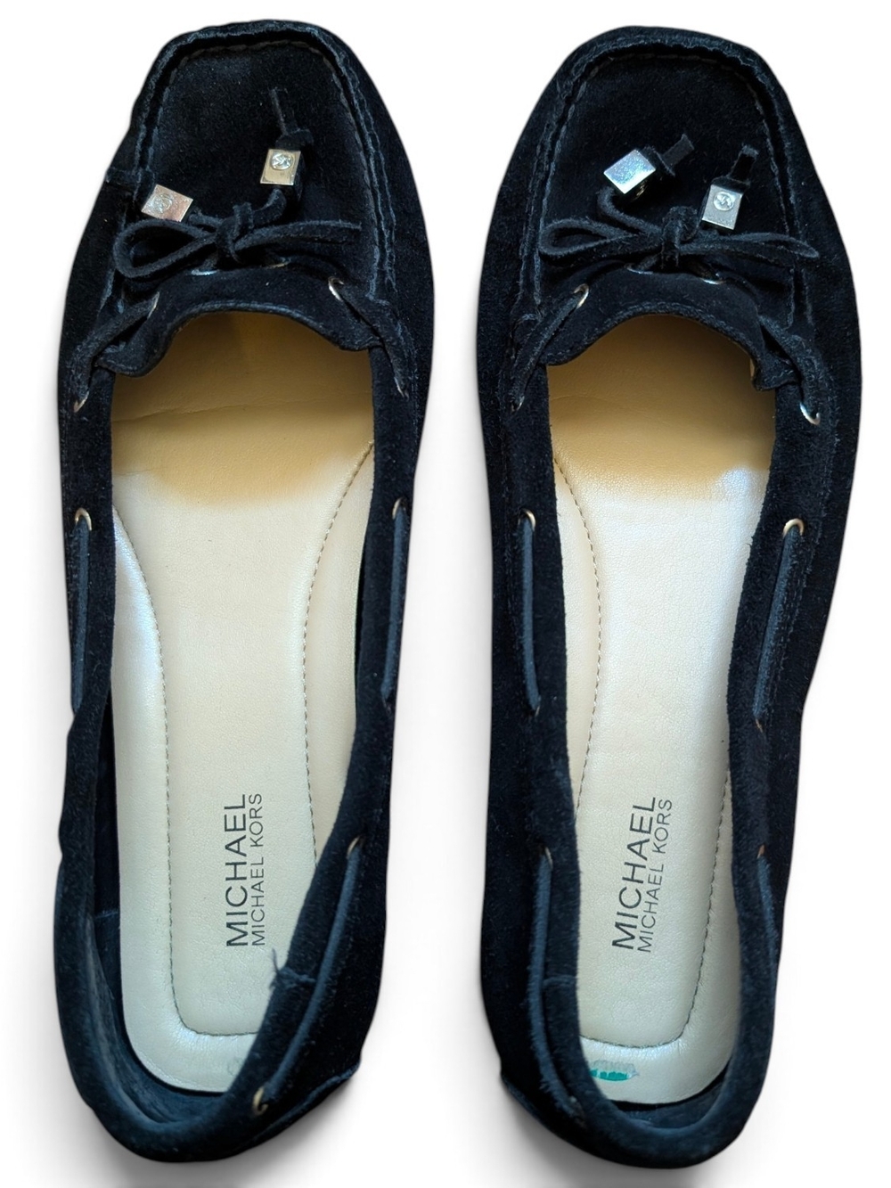Michael Kors Black Suede Bow Detail Loafers